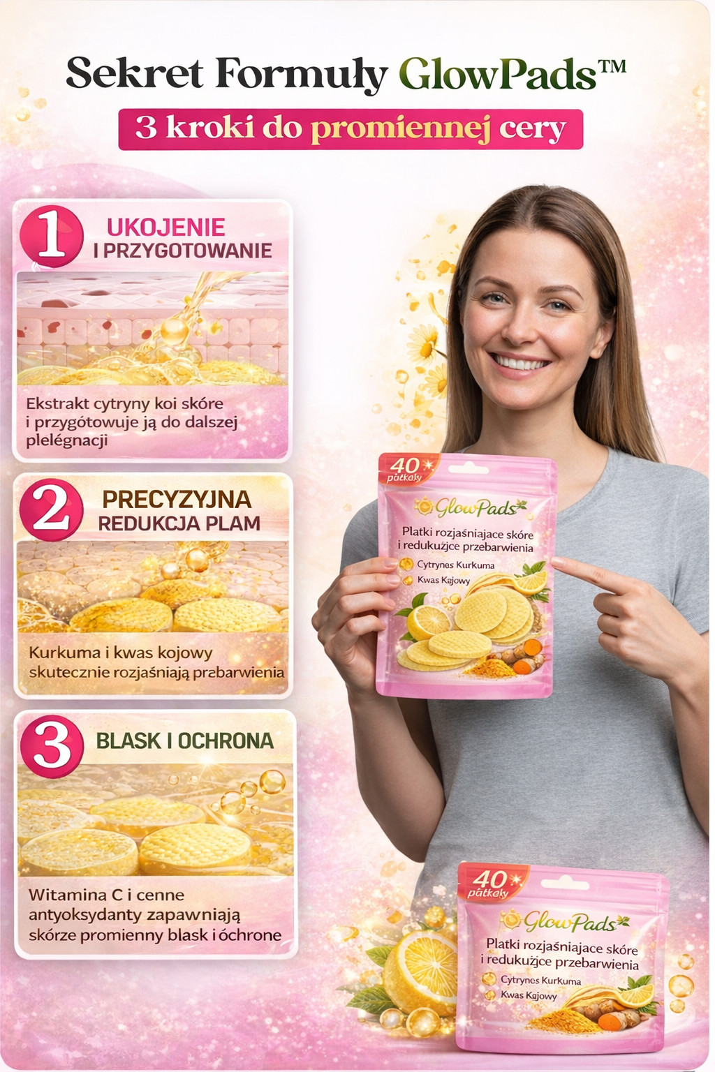 GlowPads™ — Płatki rozjaśniające skórę i redukujące przebarwienia