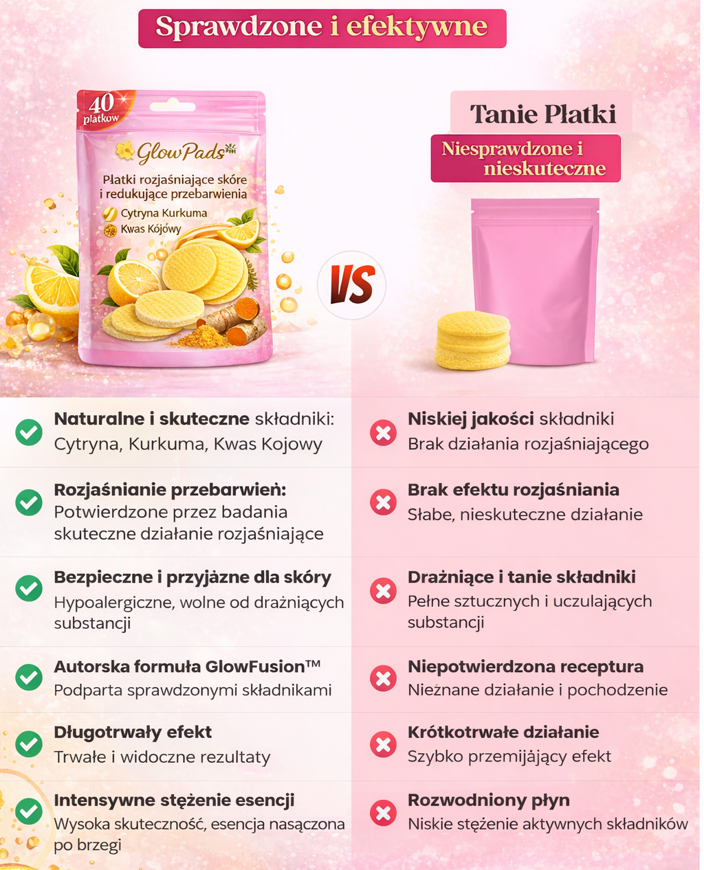 GlowPads™ — Płatki rozjaśniające skórę i redukujące przebarwienia